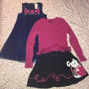 Girls Size 6 Dress and Sweater & Skirt Bundle